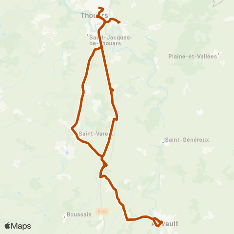 Nouvelle-Aquitaine Cars 79 Thouars - Parthenay map