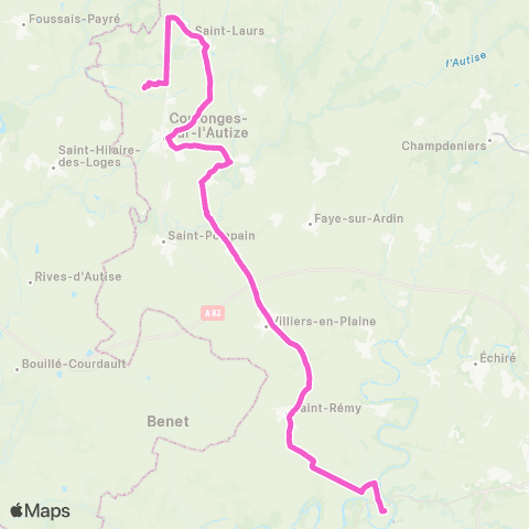 Nouvelle-Aquitaine Cars 79 Cerizay - Niort map