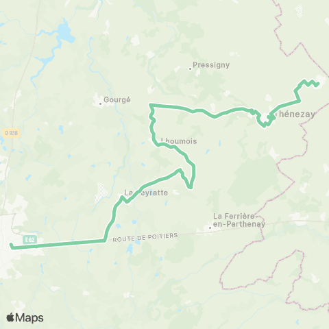 Nouvelle-Aquitaine Cars 79 Thenezay - Parthenay map