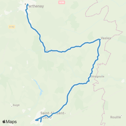 Nouvelle-Aquitaine Cars 79 St Maixent l'École - Parthenay map