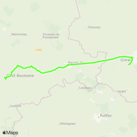 Nouvelle-Aquitaine Cars 79 Chef Boutonne - Civray map