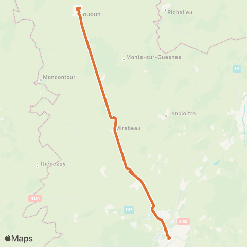 Nouvelle-Aquitaine Cars 86 Loudun - Poitiers map