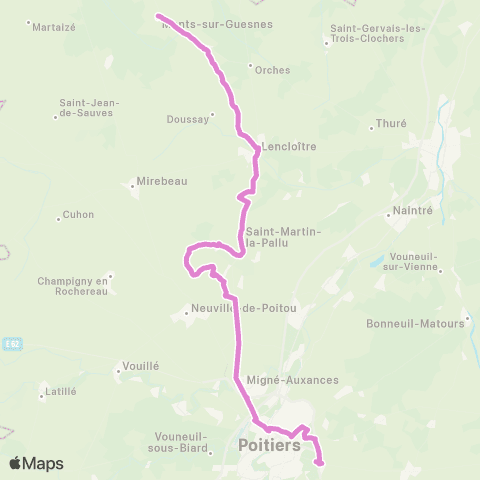 Nouvelle-Aquitaine Cars 86 Lencloitre - Poitiers map