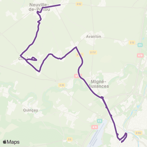 Nouvelle-Aquitaine Cars 86 Neuville du Poitou - Poitiers map