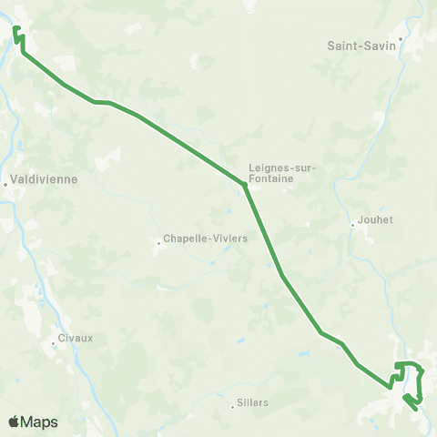 Nouvelle-Aquitaine Cars 86 Chauvigny - Montmorillon map