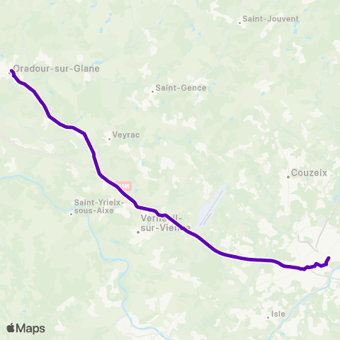 Nouvelle-Aquitaine Cars 87 Val d'Issoire - Oradour s/ Glane - Limoges map