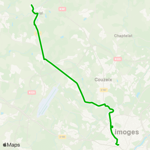 Nouvelle-Aquitaine Cars 87 Nieul - Couzeix - Limoges map