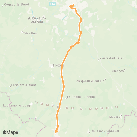 Nouvelle-Aquitaine Cars 87 Saint Yrieix la Perche - Limoges map