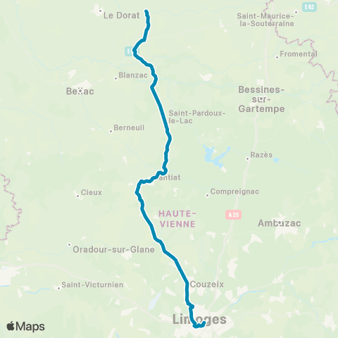 Nouvelle-Aquitaine Cars 87 Magnac Laval - Limoges map