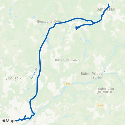 Nouvelle-Aquitaine Cars 87 Ambazac - Limoges map