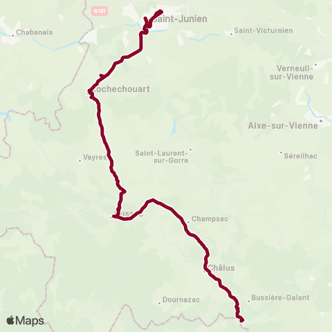 Nouvelle-Aquitaine Cars 87 Cussac - Saint Junien map