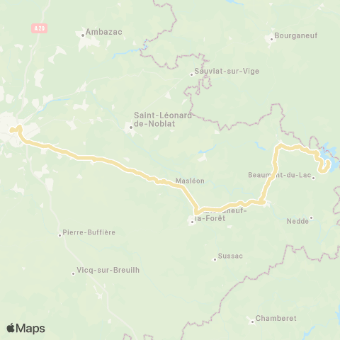 Nouvelle-Aquitaine Cars 87 Eymoutiers - Vassivière map