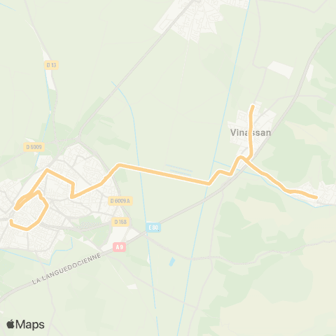 Citibus Vinassan > Armissan > Narbonne map