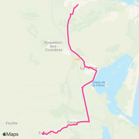 Citibus Treilles > Caves > La Palme > Sigean > Narbonne map