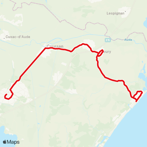 Citibus St-Pierre-la-Mer > Fleury d'Aude > Salles-d'Aude > Coursan > Narbonne map