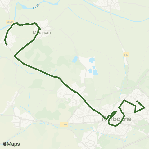 Citibus Moussan > Marcorignan > Narbonne map