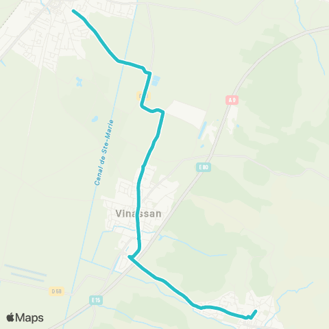 Citibus Armissan - Vinassan - Collège Les Mailheuls map