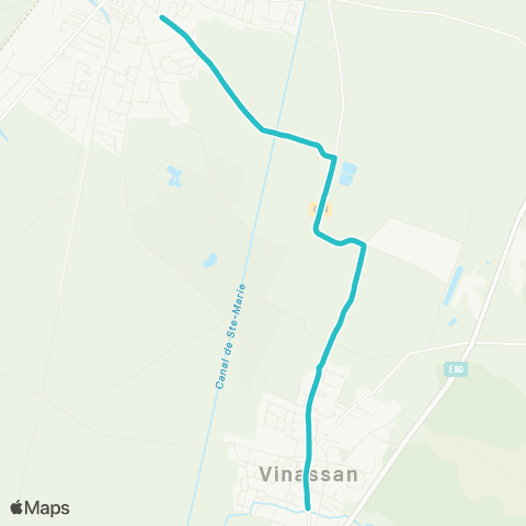 Citibus Vinassan - Collège Les Mailheuls map