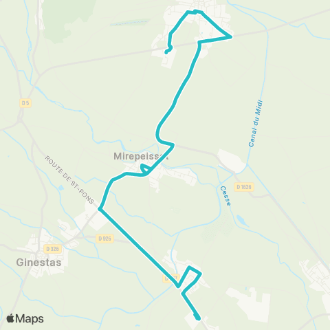 Citibus Argeliers - Mirepeisset - Le Somail - Collège Marcelin Albert map