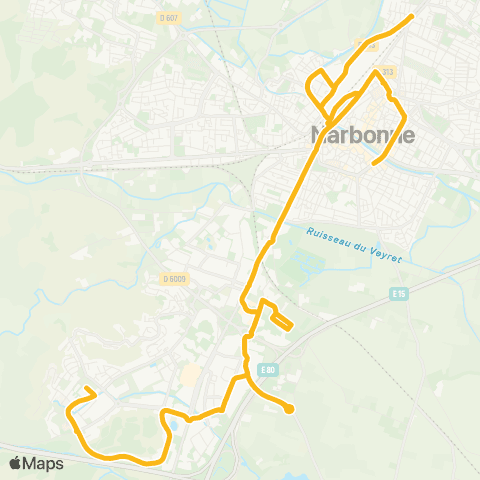 Citibus Pech d'Alcy > Route de Cuxac > Les Halles map