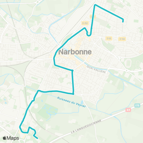 Citibus Louise Michel - Hauts de Narbonne map