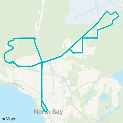 North Bay Transit Hornell-CFB map