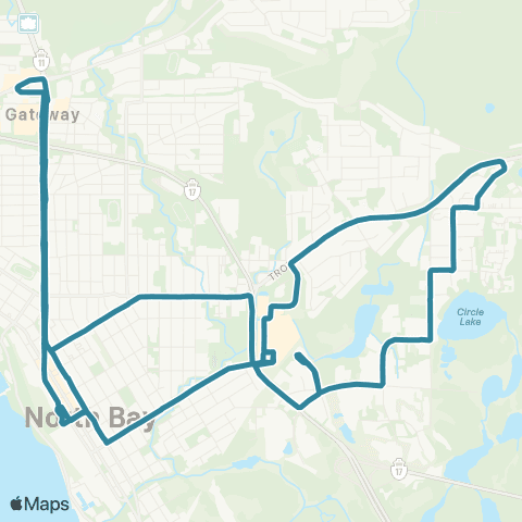 North Bay Transit Eastview-Algonquin map