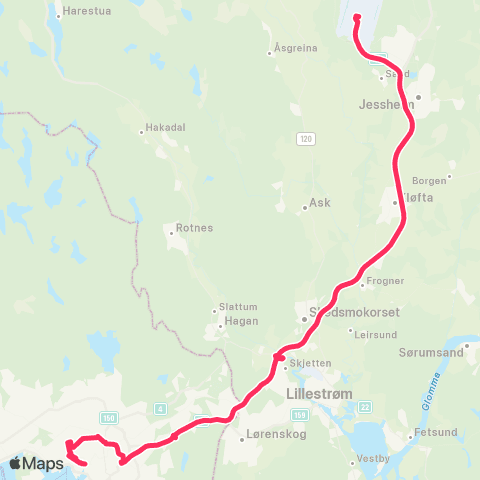 Flybussen Oslo sentrum via Helsfyr-Hasle-Bislett map