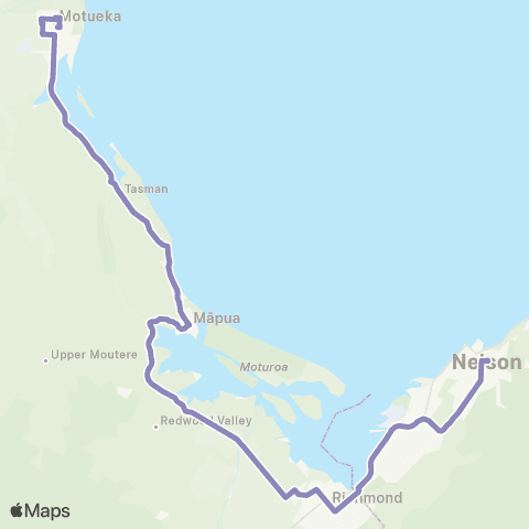 eBus Motueka - Nelson map