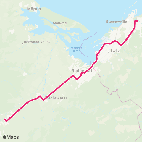 eBus Wakefield - Nelson map