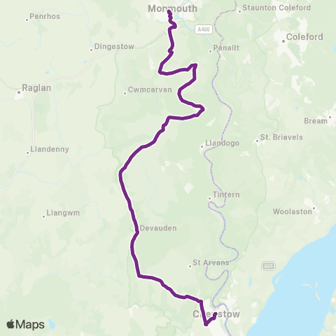 Newport Bus Chepstow Bus Sta Stand 1 - Monmouth Bus Sta Stand 2 map