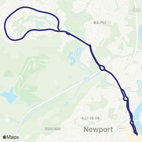 Newport Bus Friars Walk 1 - Friars Walk 9 map