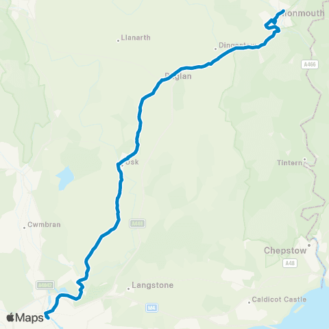 Newport Bus Monmouth Bus Sta Stand 2 - Friars Walk 10 map