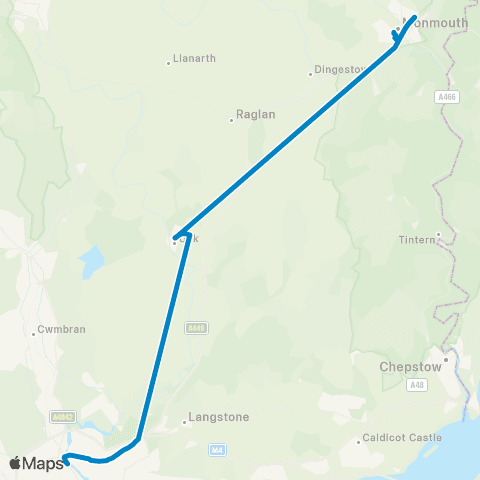 Newport Bus Friars Walk 10 - Monmouth Bus Sta Stand 2 map