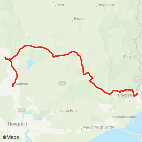 Newport Bus Chepstow Bus Sta Stand 2 - Cwmbran Bus Sta Stand H map