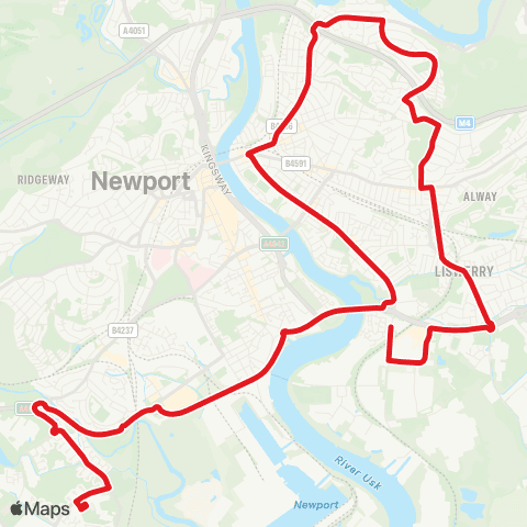 Newport Bus Lysaght Inst - Ysgol Gyfun Gwent Is Coed map