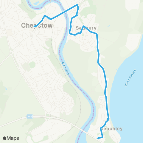 Newport Bus Chepstow Bus Sta Stand 2 - Barracks Families Office map