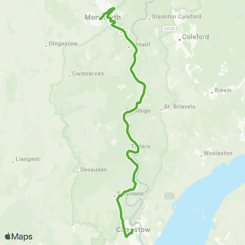 Newport Bus Monmouth Bus Sta Stand 2 - Chepstow Bus Sta Stand 1 map