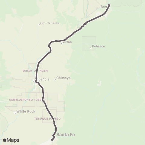 NCRTD Taos Express map