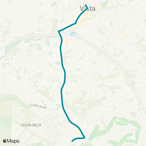 NCTD Vista TC - Rancho Buena Vista HS map
