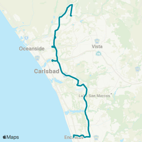 NCTD Town Center North - Encinitas via ECR map