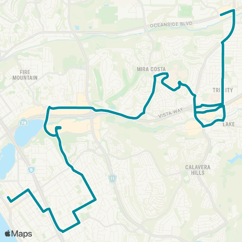 NCTD Carlsbad Village - College Sprinter map