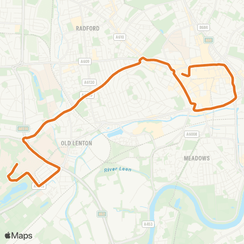 Nottingham City Transport Canal Street - Science Department map