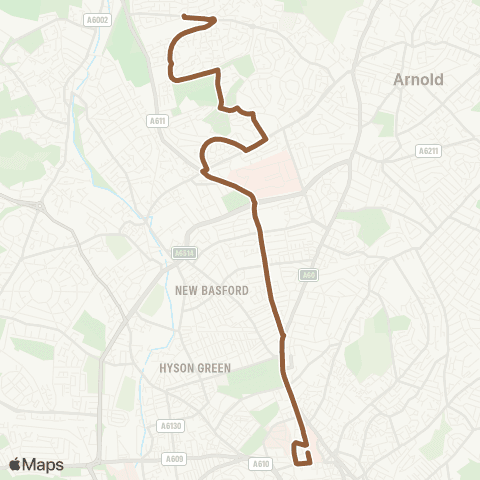 Nottingham City Transport Top Valley Terminus - Victoria Centre map