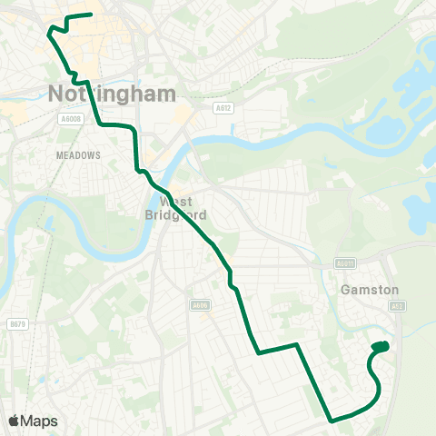 Nottingham City Transport Morrisons - Victoria Centre map