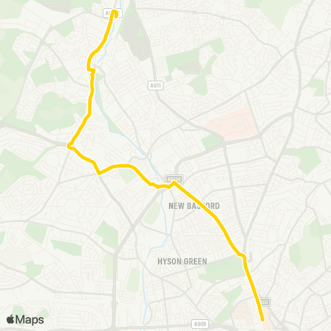 Nottingham City Transport Victoria Centre - Bulwell Bus Station map