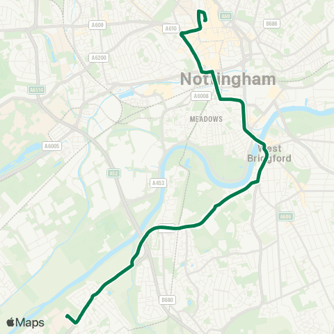 Nottingham City Transport Burton Street - Ntu Clifton Campus map