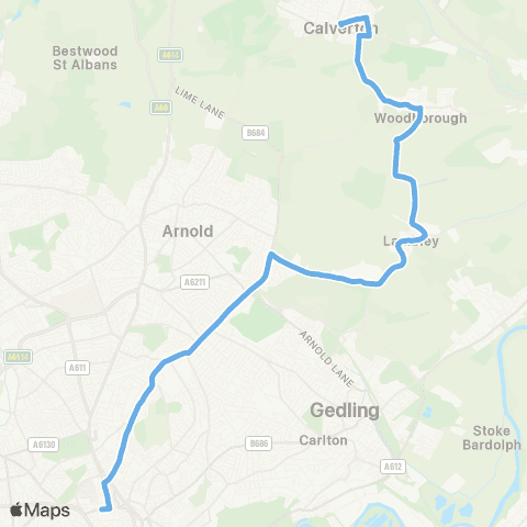 Nottingham City Transport St Wilfrids Square - Parliament Street map