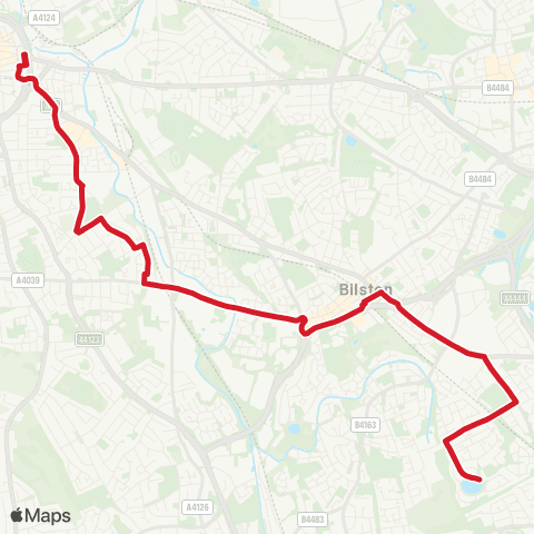 National Express West Midlands Meldon Drive - Wolverhampton Bus Station map
