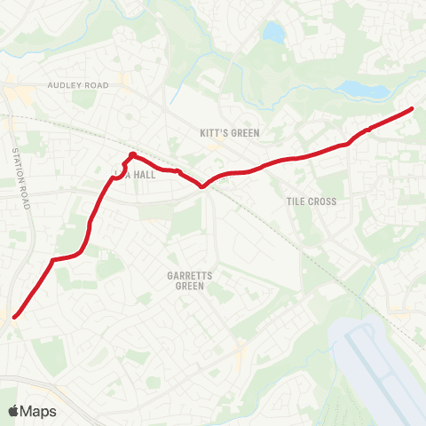 National Express West Midlands Tudor Grange Academy - Croft Rd map
